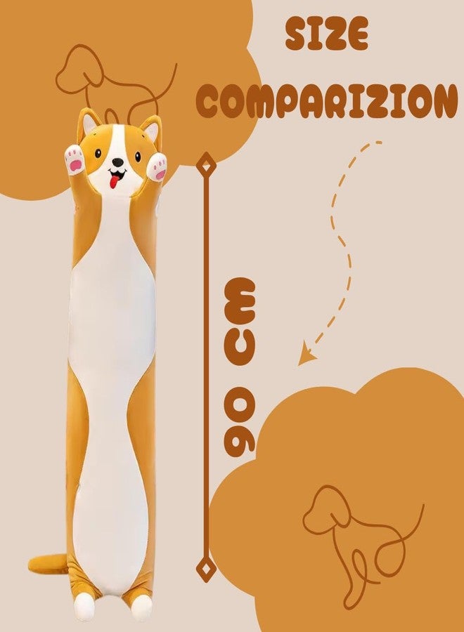 TechMax Solution وسادة الكلب البرتقالي الطويل القطيفة من TechMax Solution - مفاجأة عيد ميلاد دافئة مثالية للعناق أو التزيين أو مجرد الاسترخاء. - Image 2